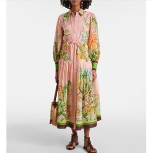 Alemais Papaya Bloom Belted Maxi Dress